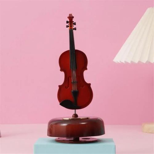 Boîte À Musique Rotative Jeviolin,Cadeau D'anniversaire,Cadeau De Festival Pour Fille,Décorations Créatives,Décor De Salon - Type Violin