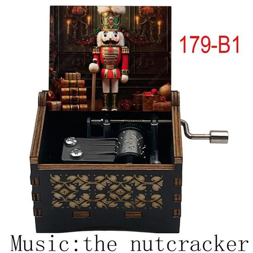 Boîte À Musique Casse-Noisette En Bois Avec Mouvement Manuel,Célèbre Drame De Ballet Imprimé,Cadeau D'anniversaire Et De Noël Pour Garçons Et Bol,Décoration De La Maison - Type 179-B1