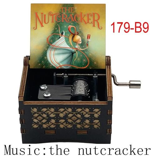Boîte À Musique Casse-Noisette En Bois Avec Mouvement Manuel,Célèbre Drame De Ballet Imprimé,Cadeau D'anniversaire Et De Noël Pour Garçons Et Bol,Décoration De La Maison - Type 179-B9