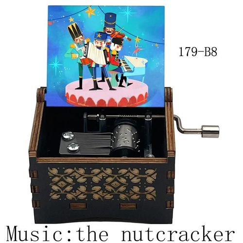 Boîte À Musique Casse-Noisette En Bois Avec Mouvement Manuel,Célèbre Drame De Ballet Imprimé,Cadeau D'anniversaire Et De Noël Pour Garçons Et Bol,Décoration De La Maison - Type 179-B8