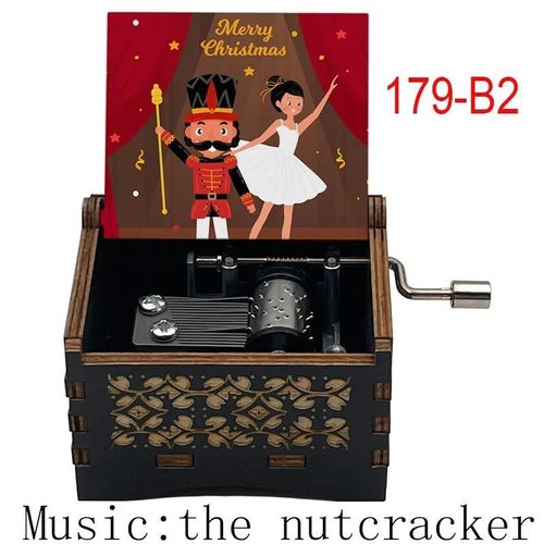 Boîte À Musique Casse-Noisette En Bois Avec Mouvement Manuel,Célèbre Drame De Ballet Imprimé,Cadeau D'anniversaire Et De Noël Pour Garçons Et Bol,Décoration De La Maison - Type 179-B2
