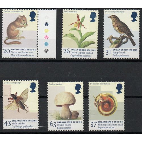 Royaume-Uni Timbres Espèces Menacées 1997