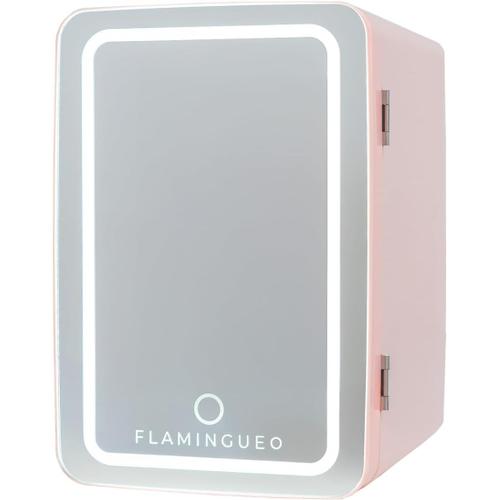 Mini Frigo 6,5L - Petit Frigo Avec Miroir Et Led 12V/220V, Mini Frigo De Chambre, Fonction Chaud Et Froid, Frigo Cosmetique, Frigo Skincare