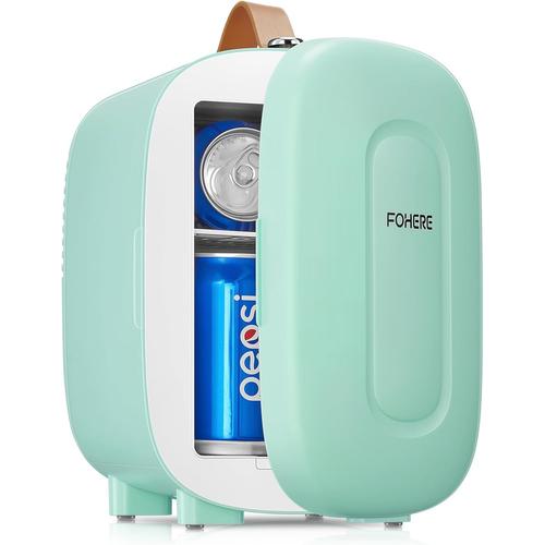 Mini Frigo De Chambre, 5 Litres Frigo Cosmetique, Petit Frigo Thermoélectrique Usb/Ca/Cc Pour Boissons, Nourriture, Beauté, Bureau, Dortoir, Voiture, Vert