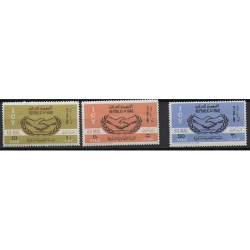 Iraq Timbres Année De La Coopération Internationale 1965