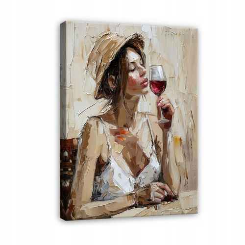 Tableau déco femme beige moderne 100x75 cm xxl Impression sur toile deco murale intissée pour salon chambre cuisine