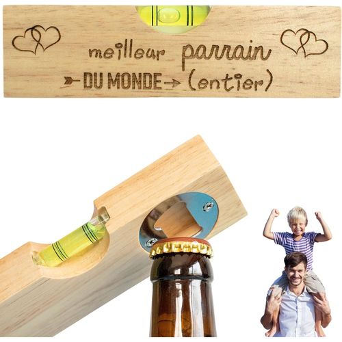 Décapsuleur 2 En 1 Parrain Niveau À Bulle Et Décapsuleur-Cadeau Fête Annonce Parrain Baptême-Demande Parrain Outil Bricolage Homme Bricoleur-Cadeau Homme Anniversaire Noël Porte Clés.[Q440]