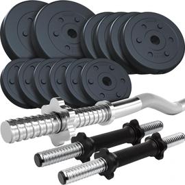 ScSPORTS® Poids de Musculation - 20 kg, 2 Barres, Disques de Poids
