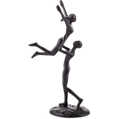 Vintage Figurine de Couple-Retro Statue en Fonte Métal Statue Abstraites Petite Sculpture Romantique Décoration pour Maison Table Bibliothèque Bureau Chevet Chambre Vitrine Meuble Cheminée.[Q592]