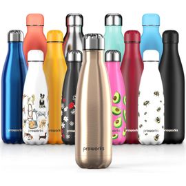Bouteille d'eau Isotherme,sans BPA,Gourde INOX pour Maintien Chaud de 12
