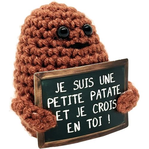 Cadeau & Inspirant|Positive Patate en français|Idée Drôle Fete|Anniversaires Homme Femme Couple Ado Collegue Objet Bureau|Peluche Enfant Fillle Garcon|Humour Motivation (PATATE).[Q937]