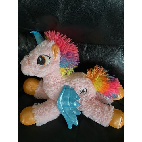 Doudou Peluche Licorne Rose Arc En Ciel Sunkid 32cm