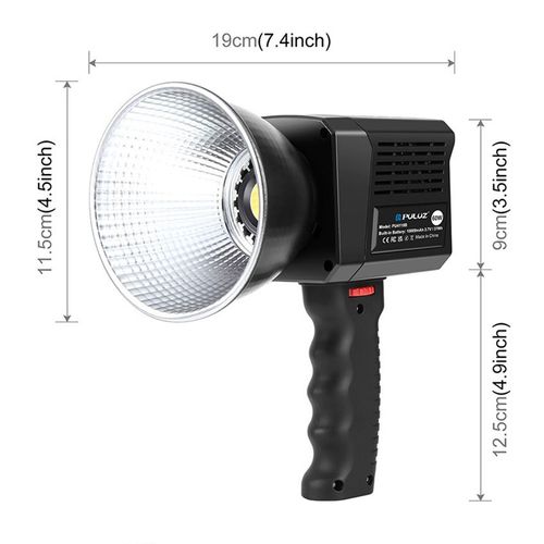 Lampe de Poche Noire PULUZ pour Photographie et Vidéo - Chargeable et Portable, Idéale pour Live Streaming et Extérieur