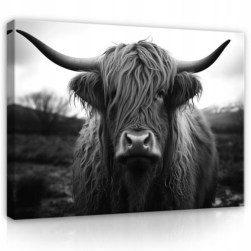 Impression sur toile vache animaux moderne 100x75 cm xxl tableau décoration deco murale intissée pour salon chambre cuisine
