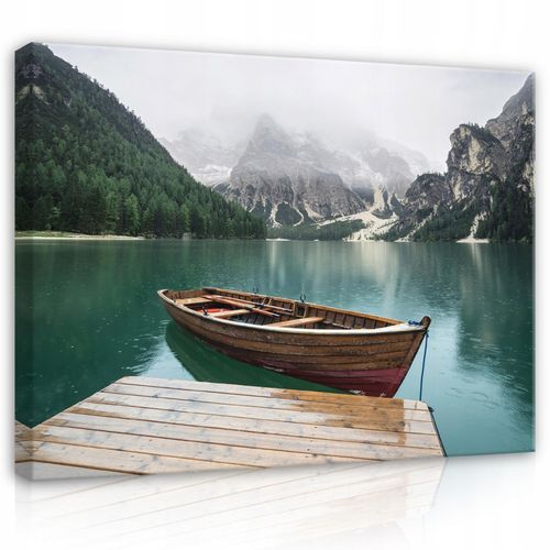 Impression sur toile lac montagnes moderne 60x40 cm xxl tableau décoration deco murale intissée pour salon chambre cuisine