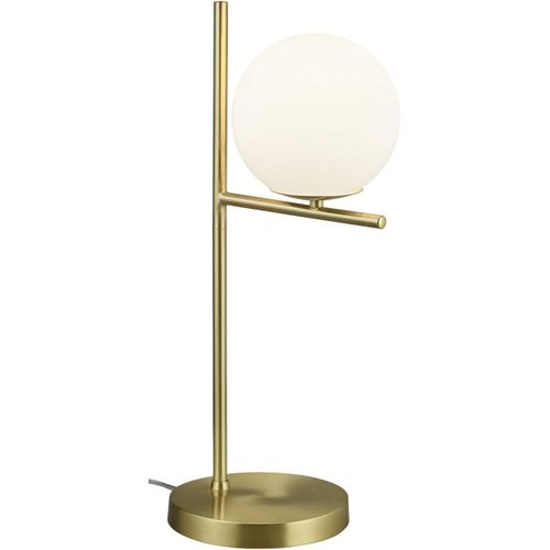 Trio Leuchten Pure 502000108 Lampe De Table En Métal Laiton Mat Et Verre Blanc Non Inclus 1 Ampoule E14.[G454]