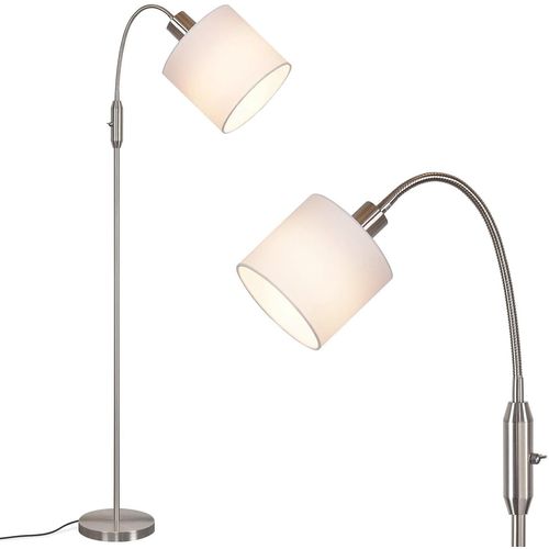 Lampe De Sol Pour Salon Moderne E14 Lampe De Sol En Tissu Vintage Lampe De Sol Pivotante À 360° Avec Interrupteur Au Pied Lampe De Sol Blanche Lampe De Table Design En Métal.[G767]