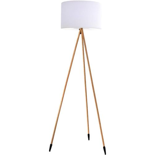 Lampadaire Trépied Sans Fil Design Scandinave Couleur Bois Extérieur Led Blanc Chaud/Blanc Dimmable Tamboury Wood H155cm.[G676]
