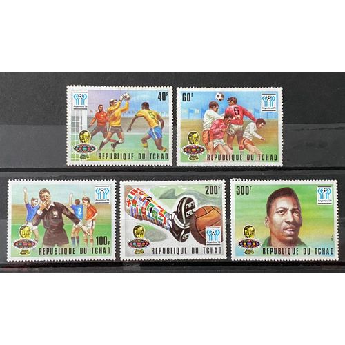 Lot De 5 Timbres Tchad 1977