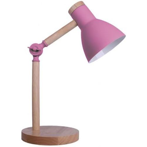 Lámpara Flexo D'écriture Teacher 1xe-27 En Métal Et Bois, Idéal Pour Bureau Et Chambre, Noir, Design Moderne Et Élégant, Matériau: Métal (Ampoule Non Incluse) (Rose).[G837]