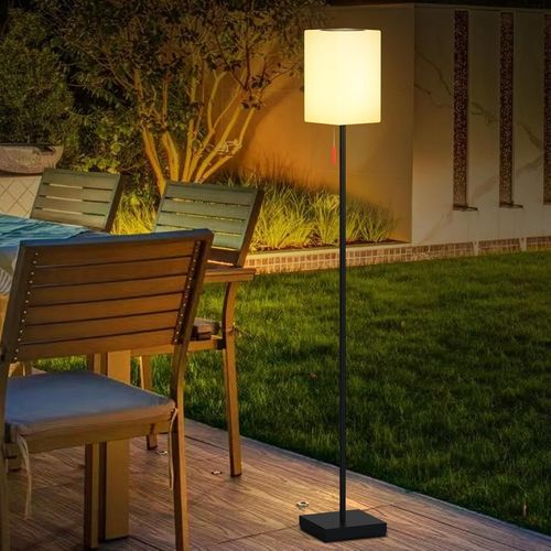 Lampadaire Solaire D'extérieur Avec Capteur De Lumière Lampadaire De Jardin Lampadaire De Terrasse Variation À Distance 2 En 1 Rechargeable 8 Couleurs Ip44 Idéal Pour Patio Balcon Jardin (E).[G608]