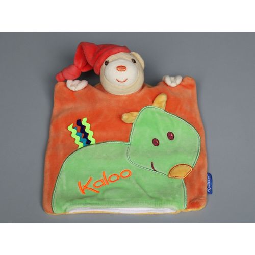 Doudou Ours Plat Marionnette Orange Dragon Vert Kaloo