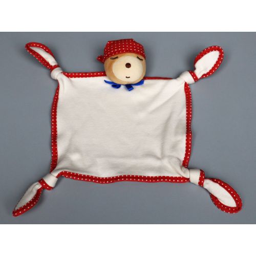Doudou Ours Plat Blanc Rouge Kaloo