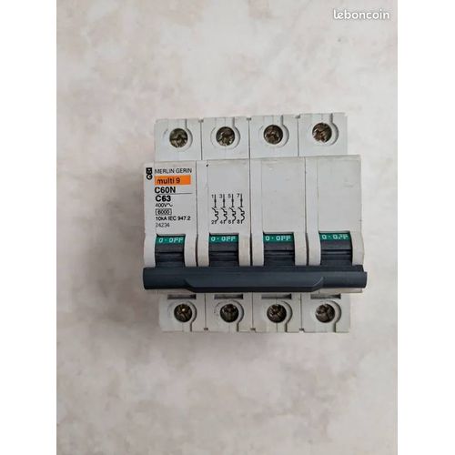 Disjoncteur Merlin Gerin 63Amp Multi 9 tetra 4 pôles