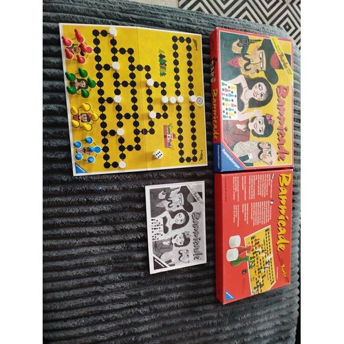 Jeu De Société Vintage : Barricade De Ravensburger, De 2 À 4 Joueurs, De 6 À 99 Ans, Jeu Allemand De 1993, Avec Règle Du Jeu En Français, Version " Avec Des Règles Du Jeu Turbo En Plus , Complet,