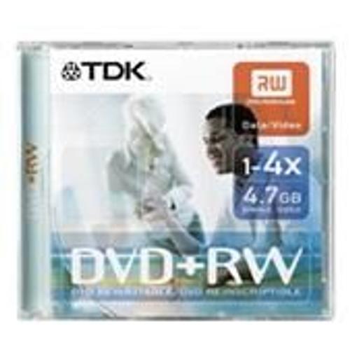 TDK - DVD+RW - 4.7 Go 4x - boîtier CD