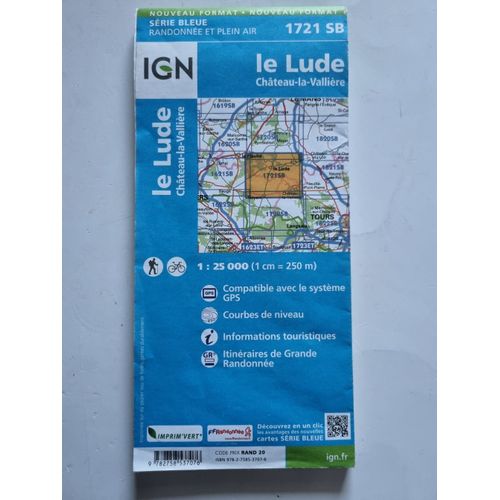 Carte Ign Série Bleue 1721 Sb Le Lude