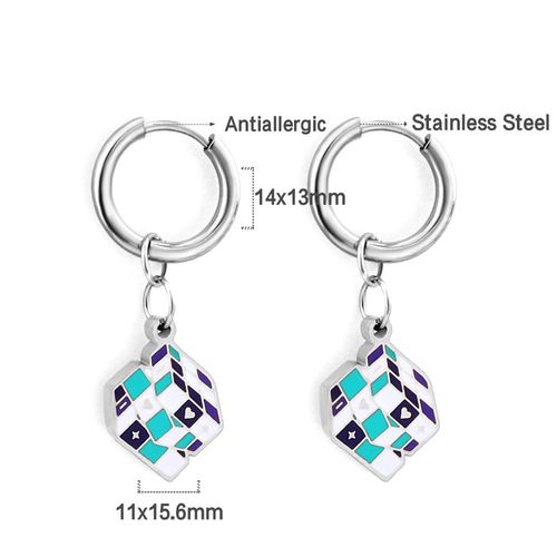 Luxusteel-Boucles D'oreilles Pendantes Chics En Acier Inoxydable, Coquillage De Document Localité, Pendentif Goutte D'huile Noire, Clips D'oreille, Cadeaux Pour Femme