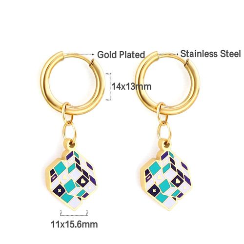 Luxusteel-Boucles D'oreilles Pendantes Chics En Acier Inoxydable, Coquillage De Document Localité, Pendentif Goutte D'huile Noire, Clips D'oreille, Cadeaux Pour Femme
