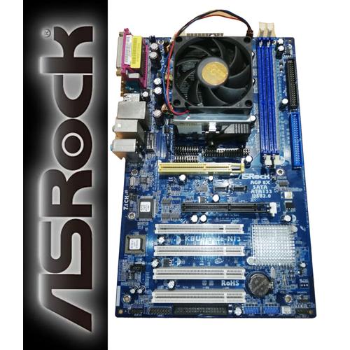 carte mère ASRock K8Upgrade-NF3 avec processeur AMD Athlon 64 et ventirad