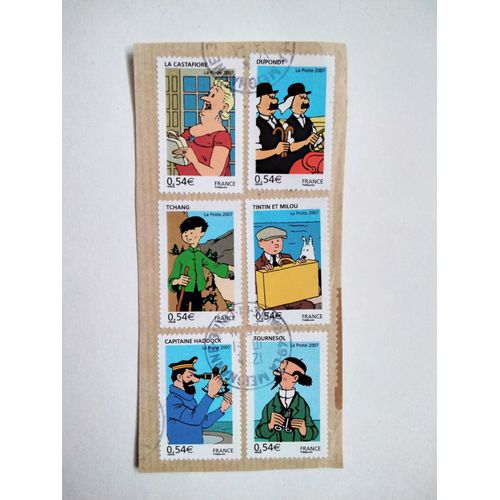 Lot 6 Timbres Oblitérés Tintin (Hergé - 2007)