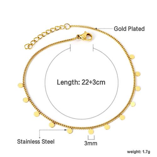 Luxusteel-Bracelets De Pied En Acier Inoxydable Plaqué Or Pour Femme, Perles De Boule Vintage, Breloques De Salle, Bijoux De Plage D'été