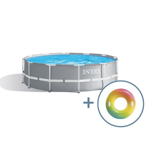 Kit piscine tubulaire ronde 3.66x0.99m avec bouée géante Rainbow