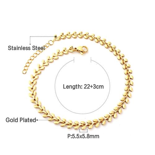 Luxusteel-Bracelets De Pied En Acier Inoxydable Plaqué Or Pour Femme, Perles De Boule Vintage, Breloques De Salle, Bijoux De Plage D'été