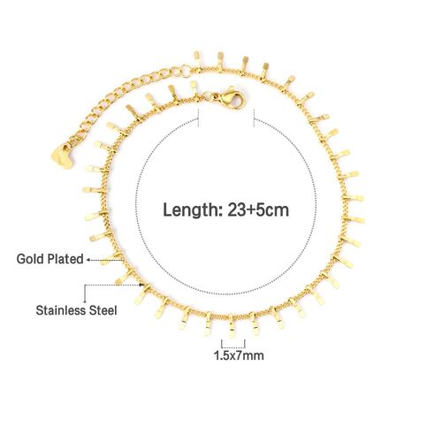 Luxusteel-Bracelets De Pied En Acier Inoxydable Plaqué Or Pour Femme, Perles De Boule Vintage, Breloques De Salle, Bijoux De Plage D'été