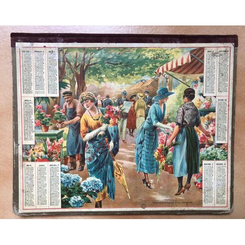 Calendrier Des Postes Illustré 1923 Marché Aux Fleurs Aix Les Bains