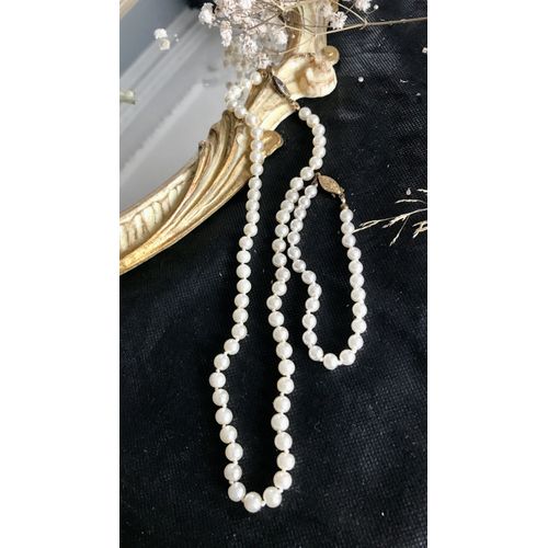 Collier Ras Le Cou Et Son Bracelet Perles Vintage