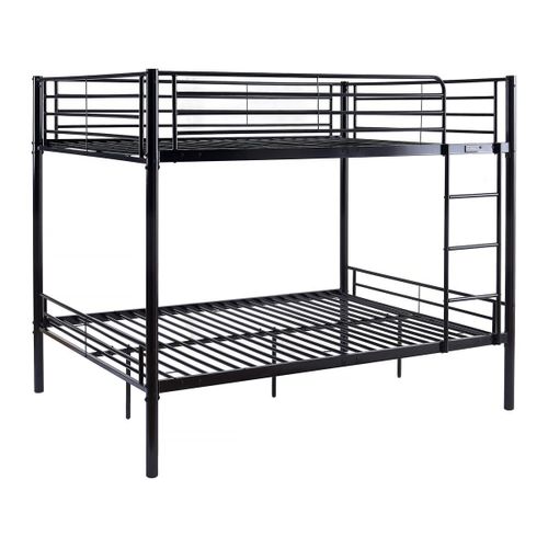 Lit Superposé Double "Adam" - Sommier Inclus - 140 X 190 Cm - Noir