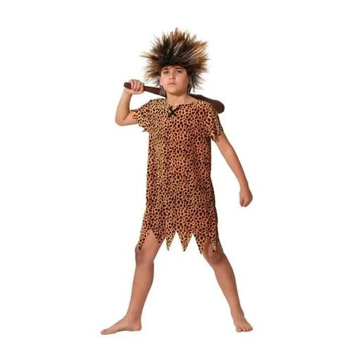 Déguisement Homme Des Cavernes - Atosa - Imprimé Animal - 3-4 Ans - Mixte - Marron