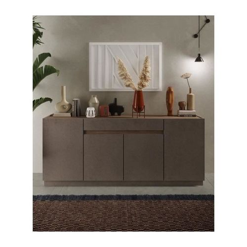 Buffet Haut Firenze - Bronze Et Chene Mercure - 4 Portes + 1 Tiroir - Style Contemporaindesign Azura-44799