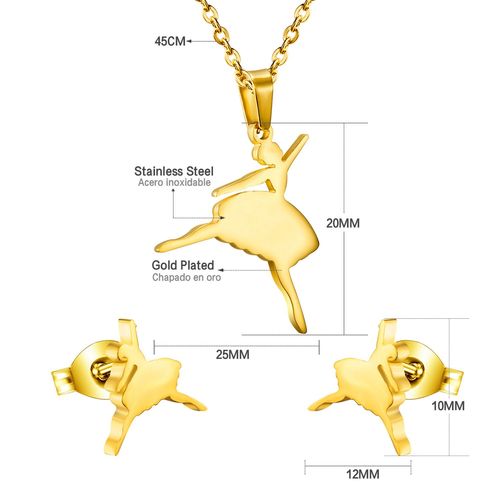 Parure De Luxe En Acier Inoxydable Pour Garçons Et Filles, Collier Et Boucles D'oreilles À Pendentif Pour Enfants, Ensembles De Bijoux De Famille, Cadeaux D'anniversaire