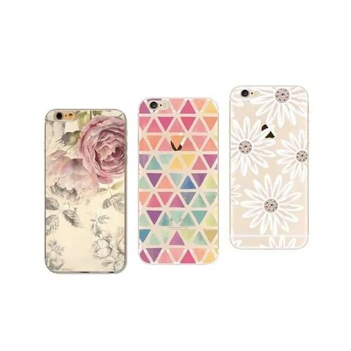 Pour Iphone Se 2020/Iphone 6/ Iphone 6s/ Iphone 7/Iphone 8 - Lot De 3 Coques Arrière Transparente Gel Souple Résistant Avec Motifs