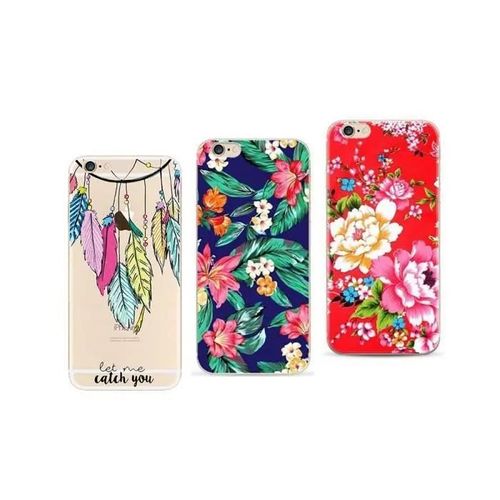 Pour Iphone Se 2020/Iphone 6/Iphone 7/Iphone 8 - 3 Coques Arrière Transparente En Gel Souple Résistant Avec L'impression Fantaisie