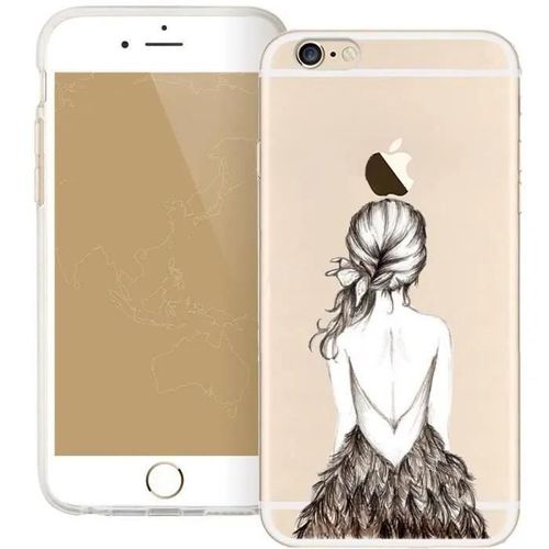 Coque Gel Souple - Robe De Soirée - Iphone 7 - Impression Fantaisie - Effet Relief - 1.0 Mm