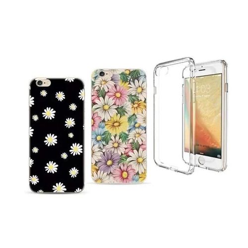3 Coques Compatibles Iphone 7 Gel Souple Incassable Résistant Antichoc Impression Motif Fantaisie Durable (Pack10)