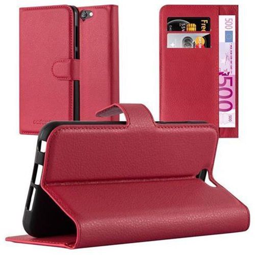 Cadorabo Housse Compatible Avec Htc One A9 En Rouge Cerise - Étui De Protection Avec Fermeture Magnétique, Fonction De Support Et Compartiment Pour Carte